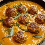 Turkey Meatballs in Pumpkin Sage Sauce