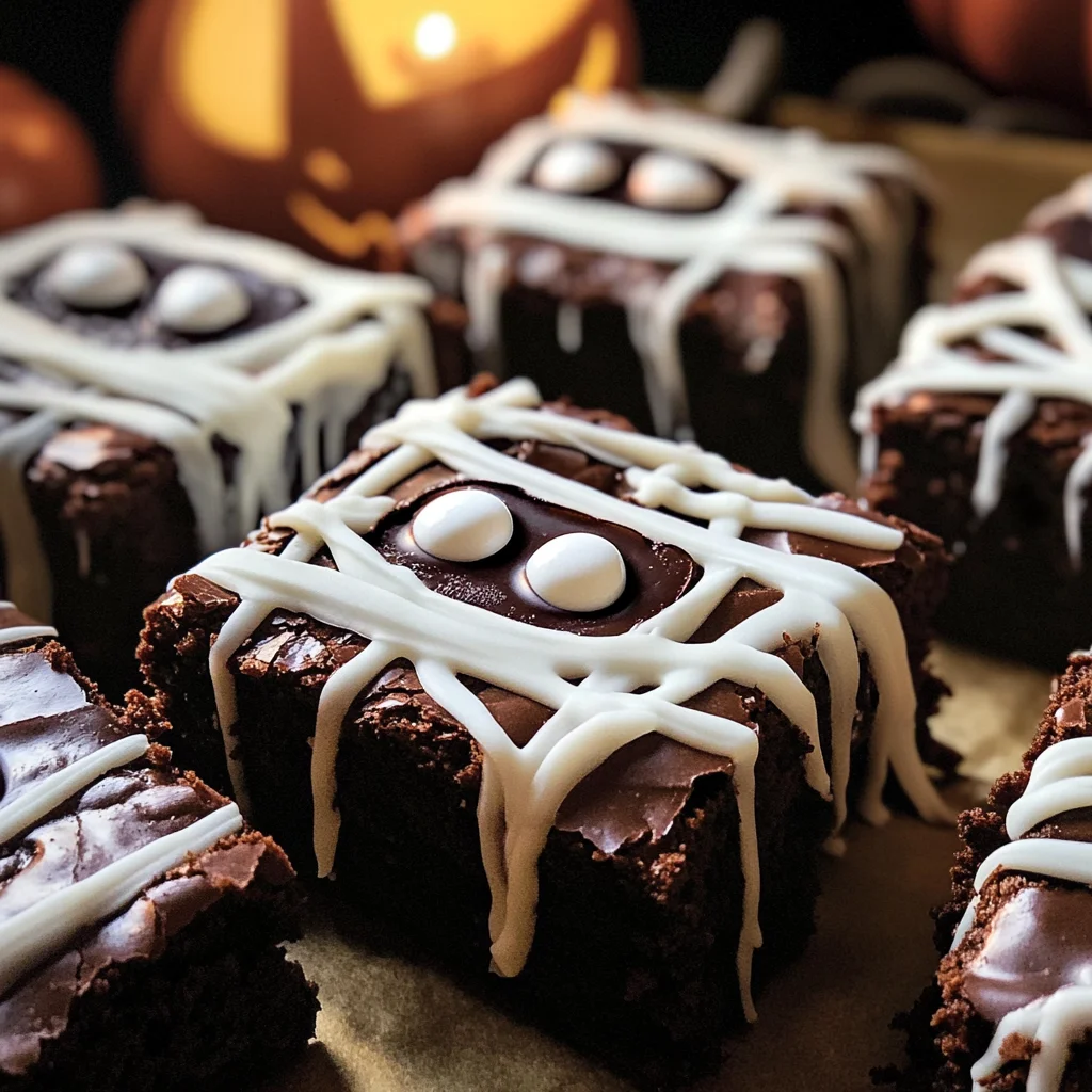 spooky mummy brownies
