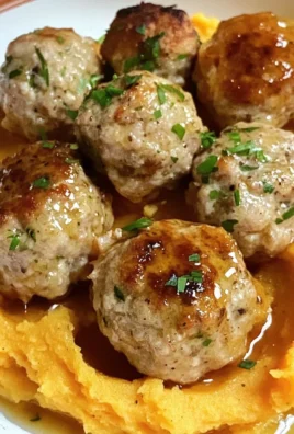 Apple Chicken Meatballs with Spiced Sweet Potatoes