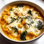 Butternut Squash Lasagna Soup with Kale & Mozzarella