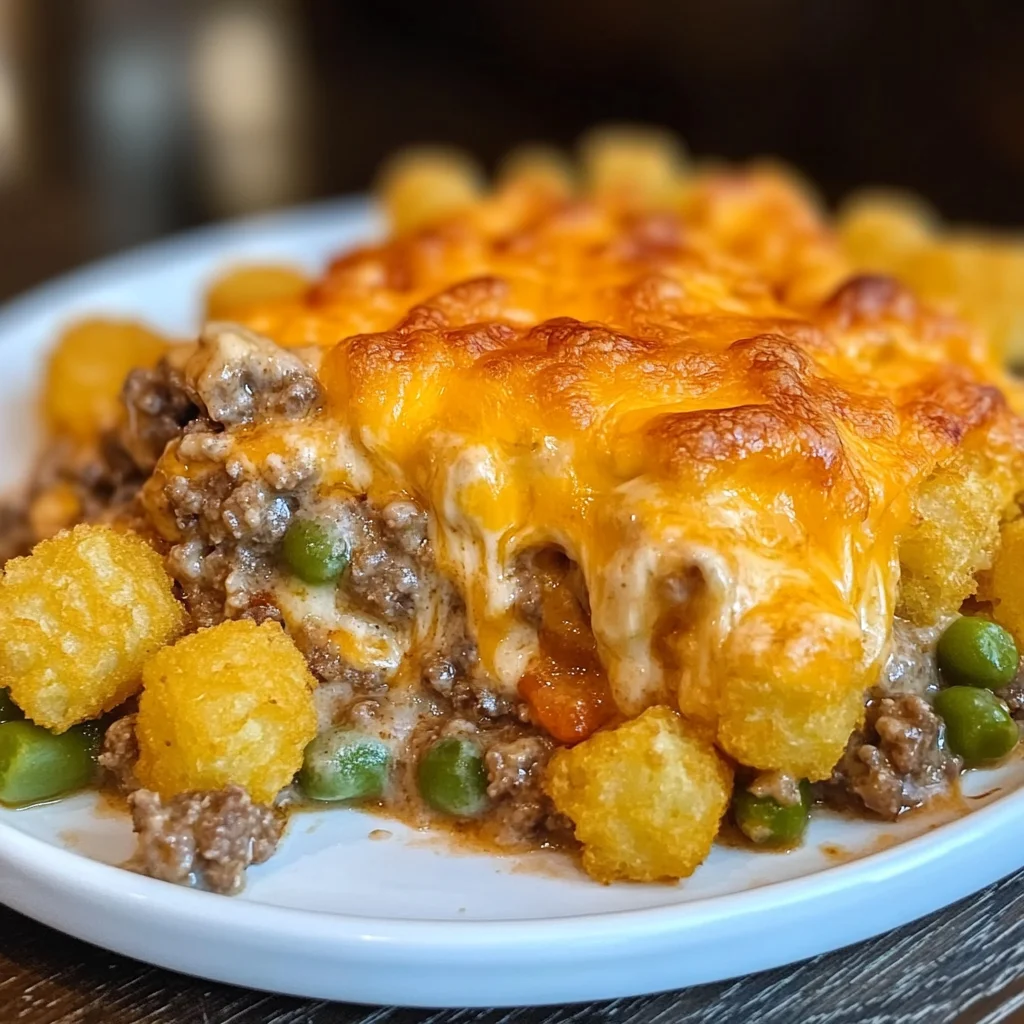 Easy Cheesy Tater Tot Casserole With Ground Beef