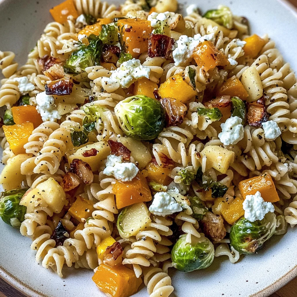 Fall Pasta Salad with Butternut Squash and Brussels