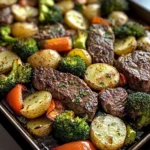 Garlic Butter Steak & Veggies Sheet Pan Recipe