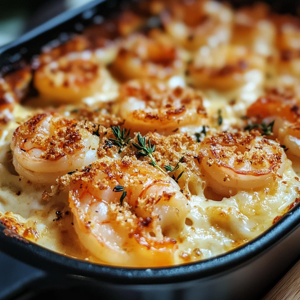 Keto Garlic Shrimp Au Gratin