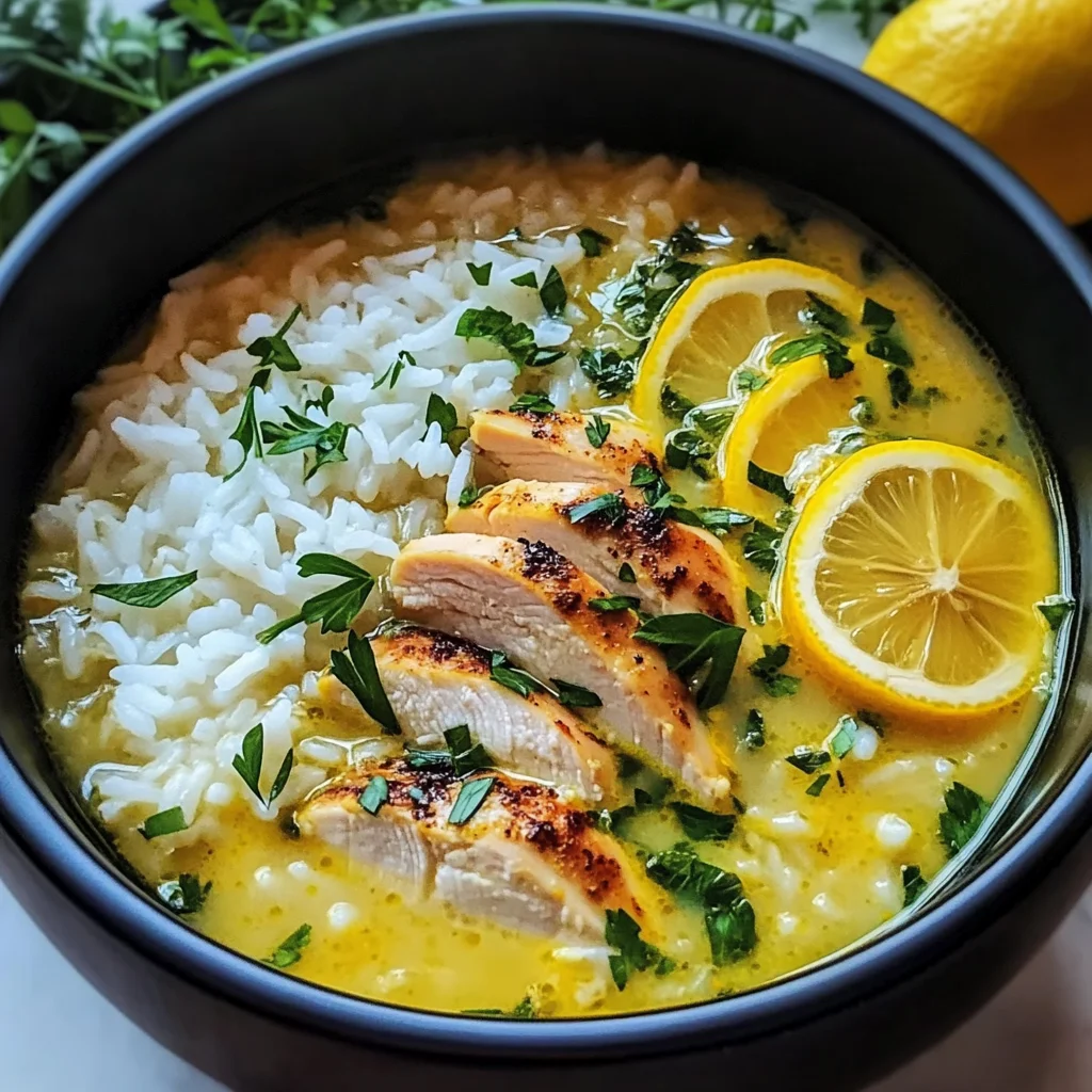 Lemon Ginger Turmeric Chicken and Rice Soup