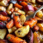 Maple Dijon Roasted Carrots and Apples