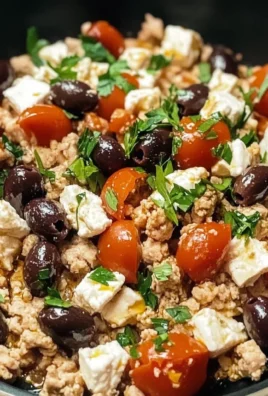 Mediterranean Keto Ground Chicken Skillet with Olives and Feta